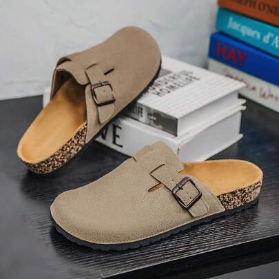 2025 Unisex Black Birkenstocks Soft Wood Slip-On Casual Sandals, Plus Size