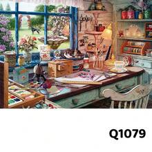 1000片成人拼图，家居装饰，27.56 x 19.68英寸大尺寸艺术白色拼图，海报纸材质，猫咪油画风格，圣诞节、新年、生日礼物