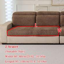 1pc Thick Warm Jacquard Soft Velvet Anti-Slip Sofa Seat Cushion Cover, Style Soft & Skin-Friendly Pet-Proof Elastic Sofa Slipcover, Autumn/Winter Anti-Scratch Sofa Skirt Fit For L-Shaped Combination Sofa And 1/2/3/4 Seat Sofa (Sold Individually) - Coffee Brown - View 18