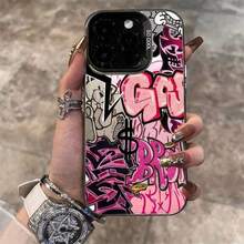 Funda de Teléfono de Arte Graffiti Audaz "TAK" para iPhone 16/15/14/13/12/11/X/XS Plus Pro Max Carcasa original con gráficos - Negro - Ver 1