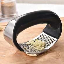 Prensa de ajo manual de acero inoxidable, herramienta de cocina multiusos para prensar, exprimir y triturar ajo