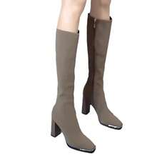 Women Western Boots - Khaki With Fleece Lining - View 6