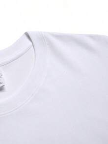 Men's T-Shirt Gift For Him Printed With Fire Letters Casual Comfortable Gym Workout Shirt With Crew Neck And Short Sleeves - 白色 - 查看 3