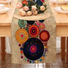 1 cái khăn trải bàn chạy dài họa tiết chấm bi phong cách vintage, phụ kiện bàn ăn tiệc lễ hội, vân bố gai, trang trí bàn ăn phong cách nông trại, phù hợp cho bàn bếp, bàn cà phê, tủ, tiệc, đám cưới, trang trí lễ hội - Nhiều màu - Xem 5