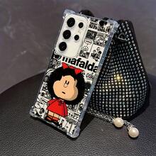 Funda de Teléfono de la Chica Mafalda de Cómic para Samsung Galaxy S25, S24, S23, S22, S21, S20 FE Ultra Plus 4G/5G - Funda Transparente Suave a Prueba de Golpes, Patrón de Rayas, Moldeo por Inyección, Impresión UV, Usuarios de Smartphones, Entusiastas de la Tecnología - Transparente - Ver 7