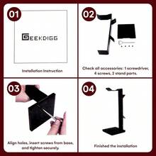 Acrylic Headset Headphone Stand Gaming Headphone Holder Cable OrganizerTransparent - Transparent - View 3