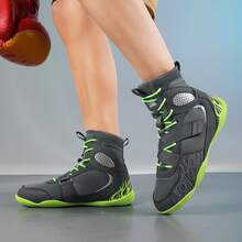 Men's Wrestling Shoes With Lightweight,Sdtdid Boxing Shoes Made Of Micro Suede For Gym,Powerlifting,Bodybuilding,Training Etc. - Grey - View 4