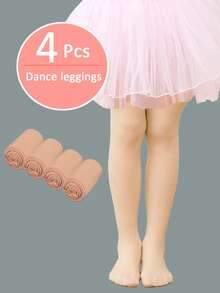 4對適合嬰兒、兒童和青少年的舞蹈緊身褲 - 卡其色 - 查看 13