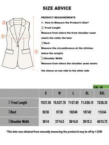 Áo vest không tay cài cúc phía trước màu trơn dành cho nữ, ve áo thanh lịch, kiểu dáng thời trang mùa xuân/thu. - Cà phê nâu - Xem 9