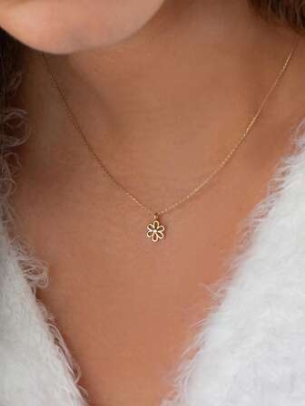 1 adet S925 ayar gümüş zarif 6 yapraklı çiçek kübik zirkon kolye ucu, kadınlar için çok yönlü bir takı hediyesi, günlük kullanım, partiler ve festivaller için uygundur