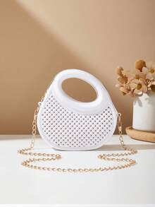 Hollow Jelly Crossbody Bag With Zipper Closure, Fashionable Handbag Suitable As Gift For Girls - Semi-openwork Bag - View 5