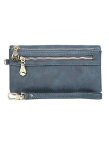 MIYIN Ví dài nữ kiểu cổ điển có dây đeo cổ tay, ví da giả gập đôi tối giản dung lượng lớn với ngăn khóa kéo, ví cầm tay nữ có khe đựng thẻ và cửa sổ đựng thẻ ID, thích hợp sử dụng hàng ngày như ví đựng tiền mặt, ví, ví dễ thương, ví đeo cổ tay, ví đựng thẻ. - Màu xanh hải quân - Xem 6