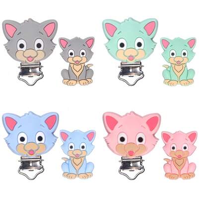 2/8pcs Cute Delicate Tom Cat Silicone Clips - Silicone Beads DIY Beading Jewelry Making Kit, Craft Supplies & Fashion Decorative Beads, Bead Pen For Necklace Bracelet Keychain ID Badge Lanyard Making - Gift For Women Men Students Office Workers Craft Lovers