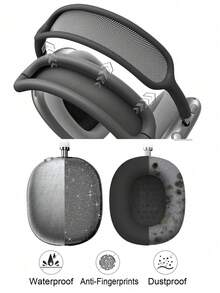 3件套全新透明TPU闪光耳机保护套，兼容苹果Max耳机，包含防尘、防震、防水耳罩、头带和耳机外壳。 - 彩色 - 查看 4