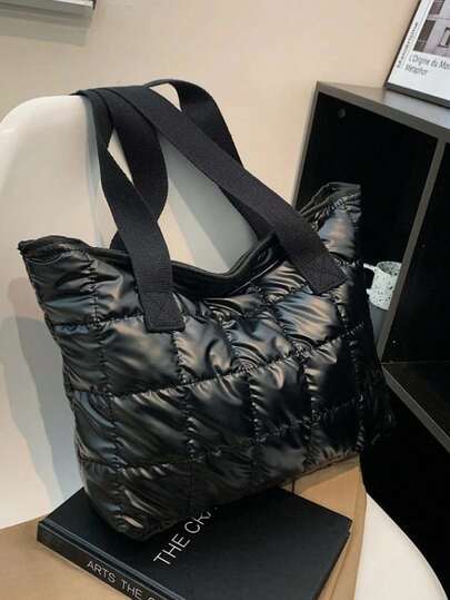 Leichte, business-Lässig Schultertasche mit gestepptem Detail für Teenager Mädchen, Frauen, Studentinnen, Berufseinsteiger und Büroarbeiter, perfekt für Büro, Uni, Arbeit, Geschäft, Pendeln, Outdoor, Reisen, Ausflüge, Schultasche, Groß