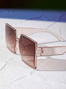 1 Stück Damen Quadratische Oversized Design Modebrillen für Augenschutz, Musikfestivals, Outdoor, Reisen und den Alltag - Verschiedenfarbig - Übersicht 4