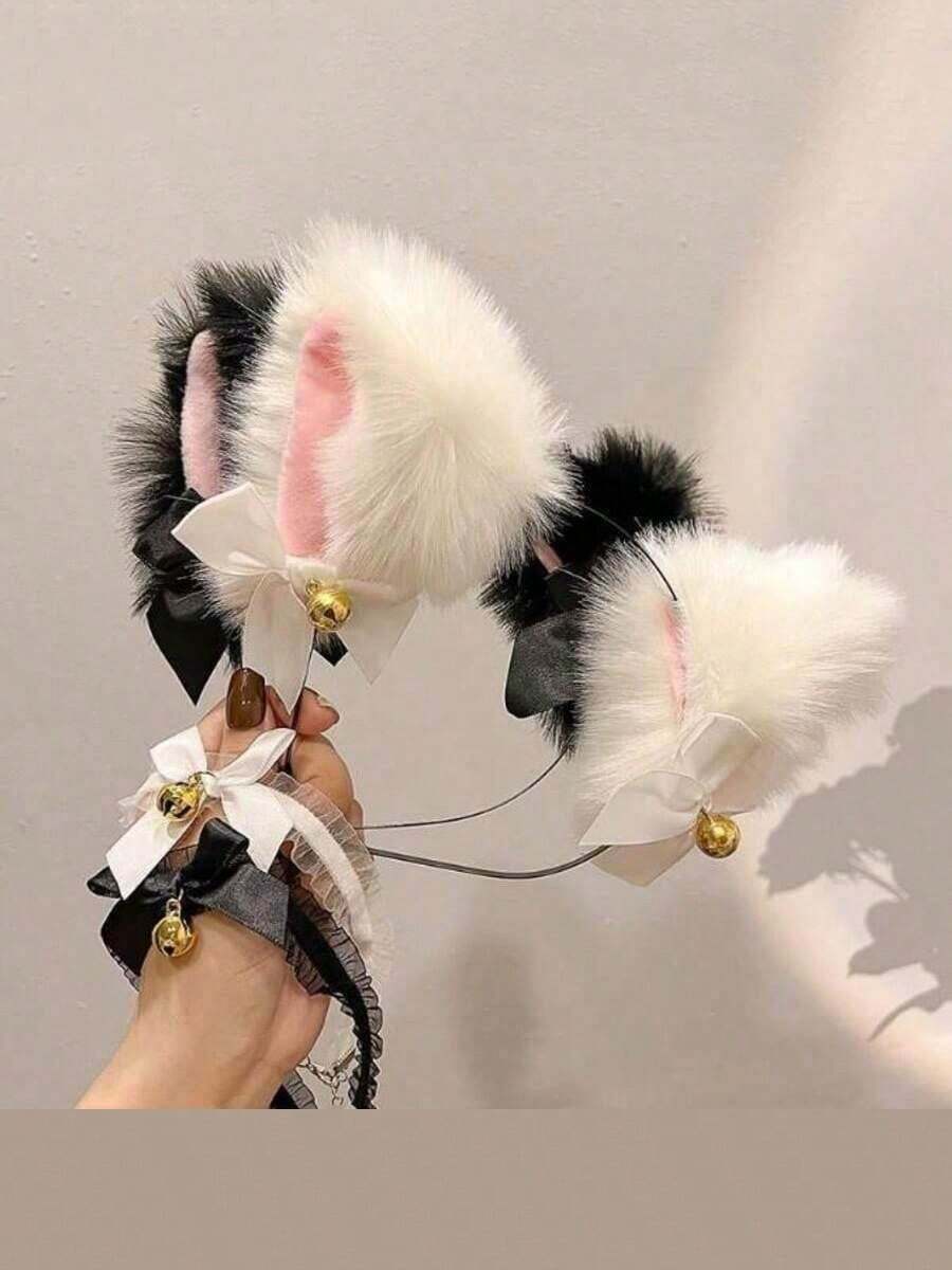 Sexy Cat Ear Headbands, Lace Bow Necklaces, Plush Bell Headbands, Role-Playing Masquerade Balls - Party Costumes And Hair Accessories - Multicolor - View 1