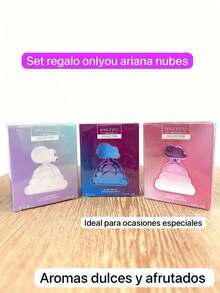 3*30 ML SET REGALO PERFUME PARA DAMA NUBES ARIANA Miniatura presentación premium ideal para viaje obsequio especial aromas variados cuidado personal belleza DULCE Y AFRUCTADOS - Múltiples aromas - Ver 3