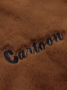 1pc Women Flannel Pajamas, Cartoon Design, Cold-Resistant Homewear