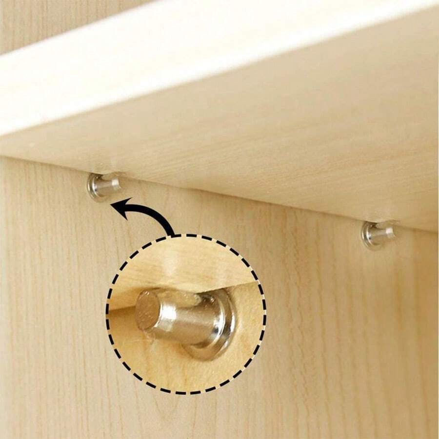 20/50/100pcs Heavy Duty Metal Shelf Brackets With Center Axle, 5x16mm (0.2" X 0.63") - Provides Sturdy Support For Cabinets, Cupboards And Furniture