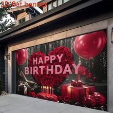 Biểu ngữ phẳng 2D - Biểu ngữ tiệc sinh nhật đen đỏ thanh lịch - 1 - Xem 5