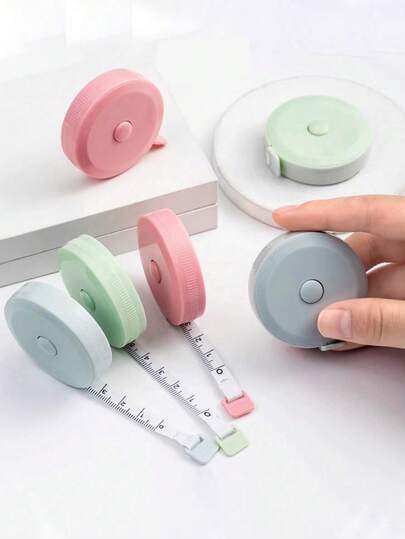1 قطعة شريط قياس ناعم، قابل للسحب، يستخدم لقياس الجسم والأقمشة والخياطة والتفصيل والأعمال اليدوية للتريكو، شريط قياس قابل للسحب ثنائي الجانب لقياس الجسم ومتابعة فقدان الوزن (اللون المرسل عشوائي)