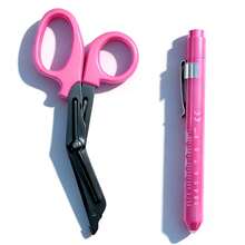 1 Set de Útiles Escolares Tijeras y Bolígrafo con Luz, Incluye 1 Bolígrafo con Luz, 1 Tijera Multiusos de 6 Pulgadas (Púrpura/Azul/Rosa), Baterías No Incluidas - Multicolor - Ver 12