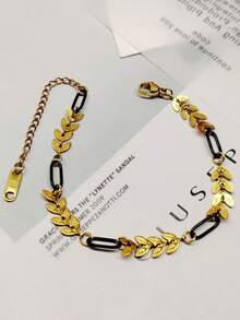 1pc New Fashionable Airplane Chain Titanium Steel Bracelet For Women, Small And Versatile, Light Luxury, High End, Couple Style Handmade - Multicolor - View 4