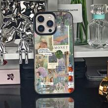 Suitable For  16/15/14/13/12/11 Pro Artistic Claude Monet - Inspired Collage, Aesthetic Impressionist - Themed Graphic Mobile Phone Case, Using PC Material, Fashionable And Beautiful Protective Case Gifts For Family, Frids, Kids, Birthday,Spring, Holiday, Boyfrids, Girlfrids, Valtine's Day. Christmas Accessories. 1PC, Hot Selling Christmas Pattern Design Black Phone Case, Shockproof Protection, Raised Screen And Camera Protection, Matte Simple And Lightweight Compatible , Series, Easter Gift, Christmas Halloween Decoration/Birthday Gift, Girlfriend, Boyfriend, Friend Or Oneself.  17 Pro Max Case Fall Christmas Navidad  16 Case  17 Funda Para   17 Pro Max Case For Women  14 Cases Phone Cases  14 Cover  Case For  17 Pro Max Christmas Phone Case Case - 混合顏色1 - 查看 2