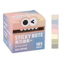 105pcs Cute Monster Design Sticky Notes Set, Colorful Glittery Memo Pads With Multilingual & Subject Notes (English, Math, Vocabulary), Ideal For Students & Office, Delivers Fun & Practical Note-Taking Experience