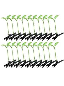 30个绿豆芽造型发夹，DIY植物发饰，适合成人，适合学校、家庭聚会等场合，爪夹，发夹，学习用品，头部饰品，发卡 - 綠色 - 查看 9