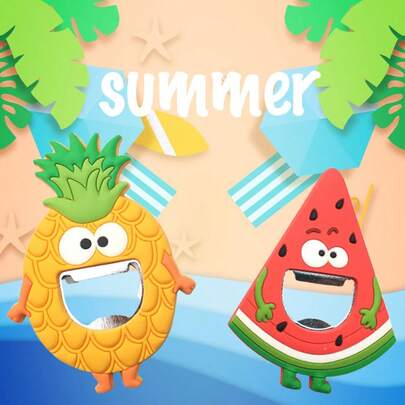 1pc Magnetic Beer Bottle Opener Fridge Decor Sticker, Creative Soda Bottle Cap Opener