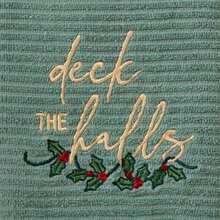 SKL Home - Juego de 2 Toallas de Mano de Trineo de muñ de Nieve para Navidad, Invierno, para baño, Cocina, Bar y Regalo, Color Azul(Deck the Halls) - Multicolor - Ver 2