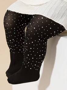 1/2 Stücke Mädchen Schwarz & Weiß Leggings, dekoriert mit glänzenden Strass, leicht atmungsaktiv bequem vielseitig undurchsichtig, modischer mädchenhafter Stil geeignet für Prinzessinnenkleid, Schulaufführung, Tanzen, Reisen, Urlaubsgeschenk, verschiedene Kombinationen erhältlich - Verschiedenfarbig - Übersicht 20