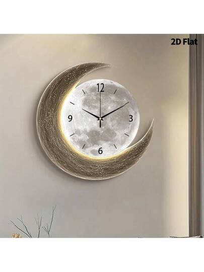 1pc 12inch/16inch Creative Arts Planet ative Painting Wand Clock, Super Quiet Quartz Movement, No Ticking Sound, Room ation, Home Living Bedroom Classroom Kitchen Office ation view 2