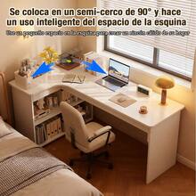 Escritorio Madera L Izquierdo 100x70x74cm, Diseño Ergonómico - Blanco - Ver 7