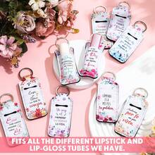 40 Pcs Christian Keychains In Spanish Gifts For Christian Women In Spanish Spanish Christmas Christian Gift For Women Floral Lipstick Holder Keychain For Church Pastor Clergy GiftChristmas - 1 - 查看 6