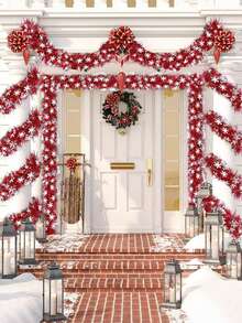 1000cm/500cm/200cm-Red Shiny Snowflake Metallic Aluminum Foil Tassel Wreath, Christmas Tree Garland DecorationChristmas Snowflake Tinsel Garlands Xmas Chunky Tinsel Decoration For Christmas Tree Decorations Party Indoor And Outdoor Decorations,Red Christmas Tinsel Garland, Christmas Tree Tinsel Thick Xmas Tree Tinsel Chunky Metallic Tinsel For Christmas Tree Decorations, Party, Home Decorations.