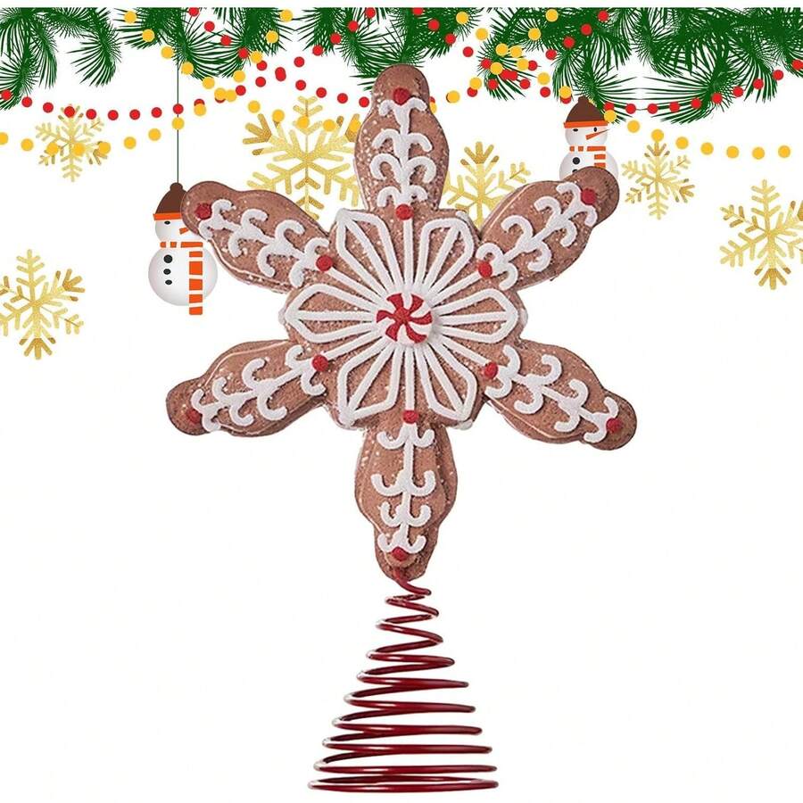 Adornos para Árbol de Navidad, Adorno Festivo de Madera para Árbol de Vacaciones, Diseño de Hombre de Jengibre con Función Decorativa, Accesorio para Árbol para Estanterías, Mesas de Comedor, Porches y Jardines, 4.53x4.53x1.18 Pulgadas - 1 - Ver 1