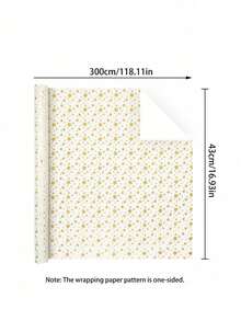 1卷金色星星包装纸，铂金色包装纸，适用于情人节、复活节、婚礼、生日、派对、婴儿派对礼物，粉色，可裁剪用于情人节装饰 - 彩色 - 查看 8