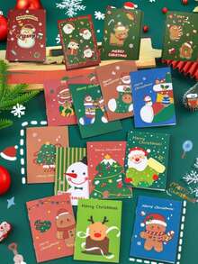10pcs/20pcs/30pcs Christmas Mini Notebooks, Snowman & Santa Claus Pattern Memo Pads, Christmas Themed Pocket Notebooks, Holiday Party Favors