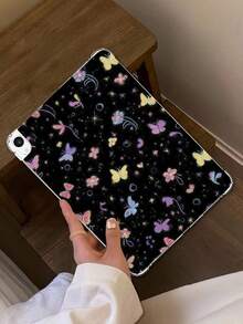 1pc Butterfly & Flower Pattern Illustration Graffiti Collection Graffiti Style Tablet Case For Galaxy Tab A7 LITE - Multicolor - View 2