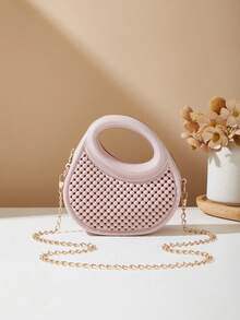Hollow Jelly Crossbody Bag With Zipper Closure, Fashionable Handbag Suitable As Gift For Girls - Semi-openwork Bag - View 12