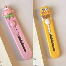 SPONGEBOB 海绵宝宝多功能刀，迷你可爱工艺刀，便携式包装纸切割刀