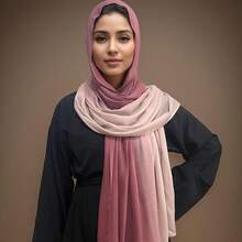 Gradient Dual Color Scarf,Elegant Ombre Headwraps Hijab, Modal Cotton Feel Lightweight Sunscreen Shawls For Women,8#Opink - 8#粉紅色 - 查看 4