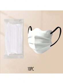 10pcs Disposable Face Masks For Women, Multi-Color, Fashionable, Breathable, UV Protection