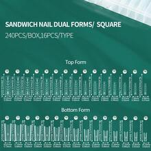 3-In-1 Sandwich Nail Mold, Includes Bottom Mold And Top Mold, Suitable For Gel Extension, Acrylic Nails, Multiple Shapes Available, Beginner-Friendly, Quick Nail Mold Creation