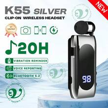 K55 夹式商务蓝牙 5.2 耳机，20 小时通话/音乐播放时间，LED 数字显示屏，降噪无线耳机 - 彩色 - 查看 15