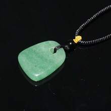 1pc Natural Stone Powder Crystal Lapis Lazuli Sodalite Trapezoid Pendant Necklace, Non-Tarnish Unisex Couples Jewelry, Holiday Gift Craft. - Trapezoidal Pendant - View 11