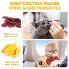 Deshidratador doméstico de cinco capas con temporizador y control de temperatura ajustables, apto para gatos y perros.